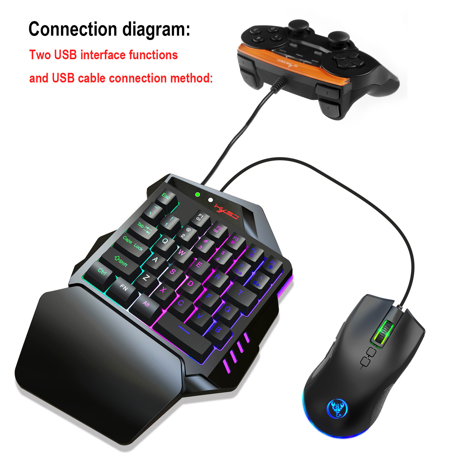 Teclado gamer Keyboard Set acc - Gaming Console With Keyboard 评论和价格